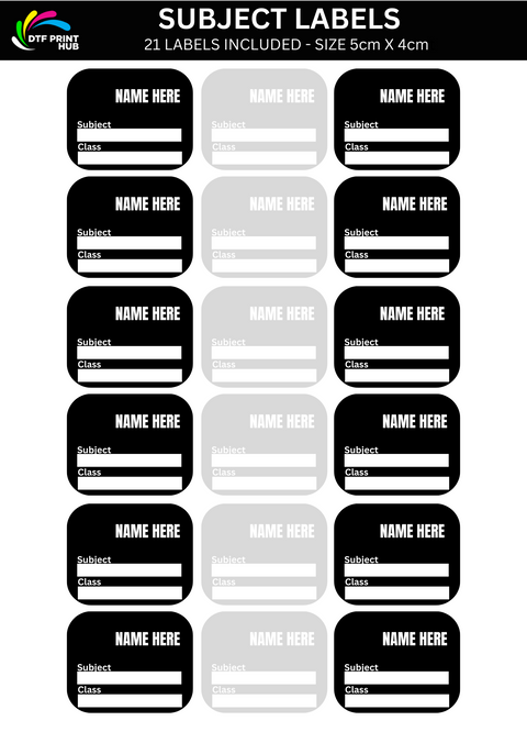 Name Label - Subject Label