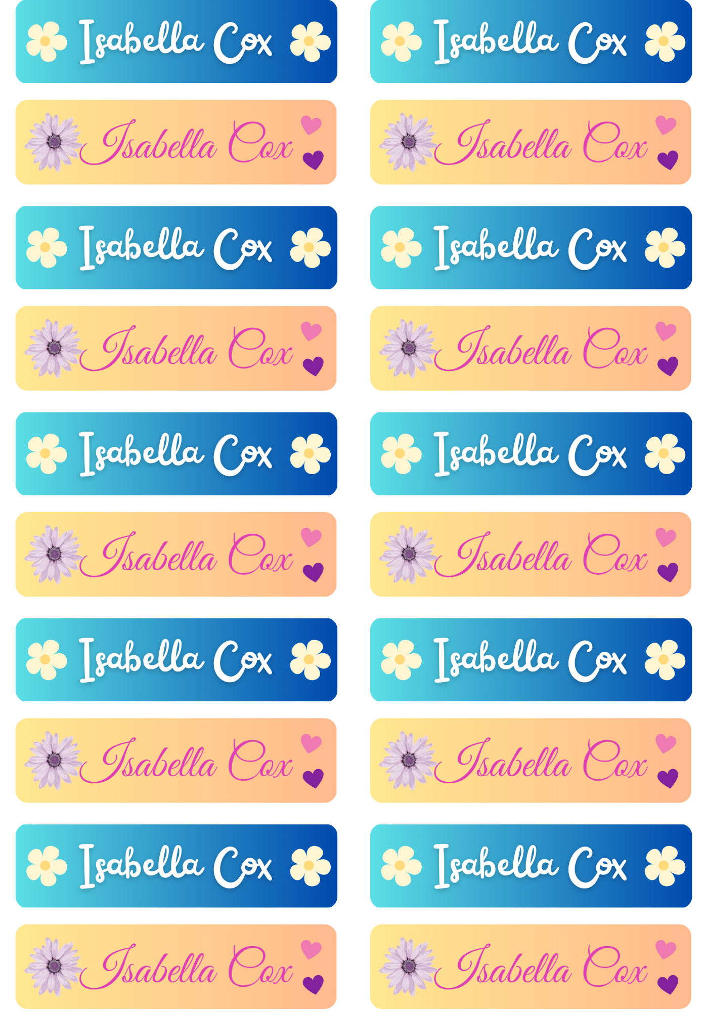 Name Label Value Pack – DTF Print Hub - Australia