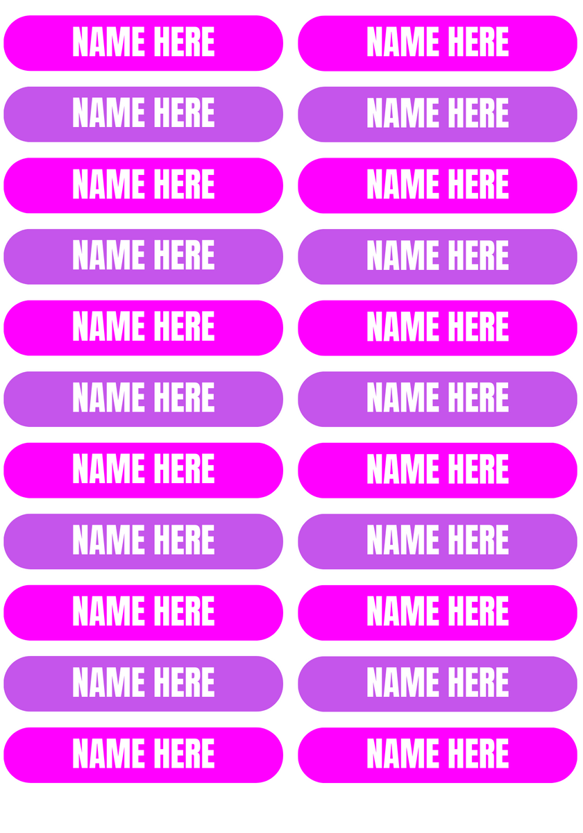 Name Label - Medium Labels – DTF Print Hub - Australia
