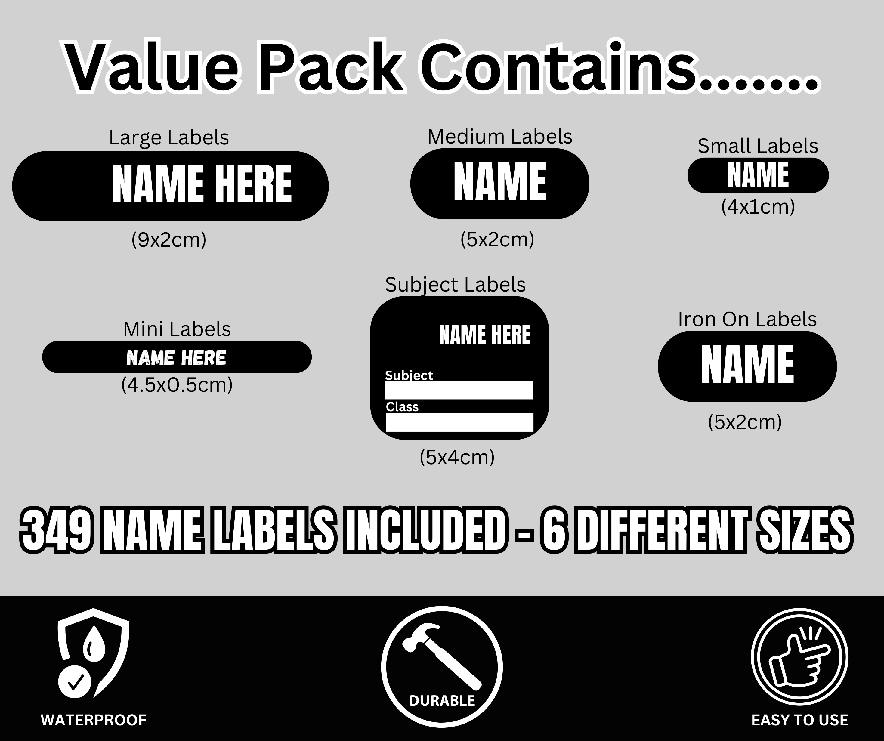Name Label Value Pack – DTF Print Hub - Australia