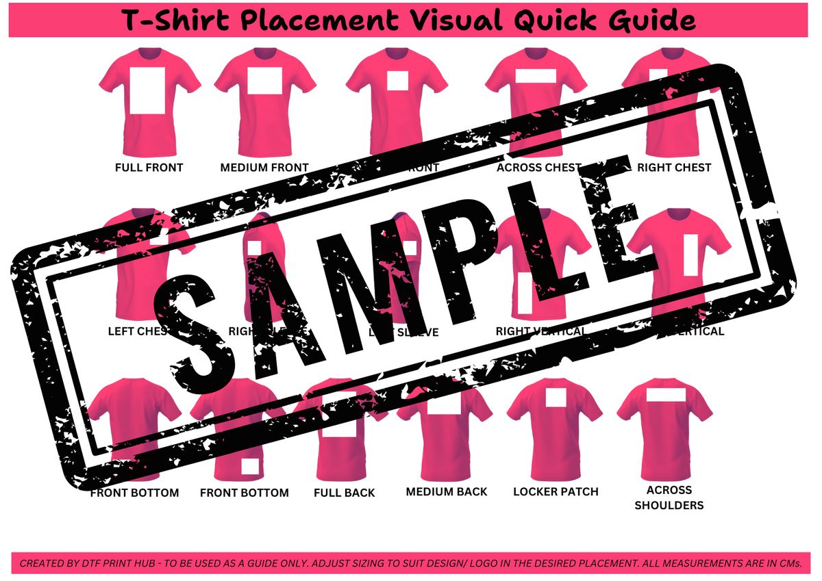 T-Shirt Placement Visual Quick Guide – DTF Print Hub - Australia