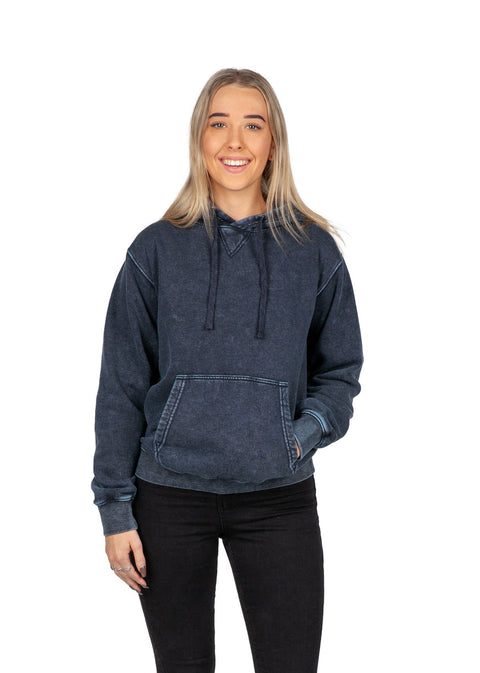 Ladies Stone Wash Fleece Hoodie